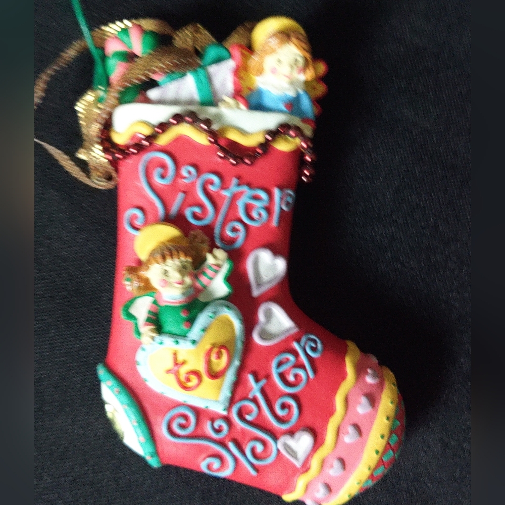 Carlton Cards Christmas Ornament Stocking Dated 1998
